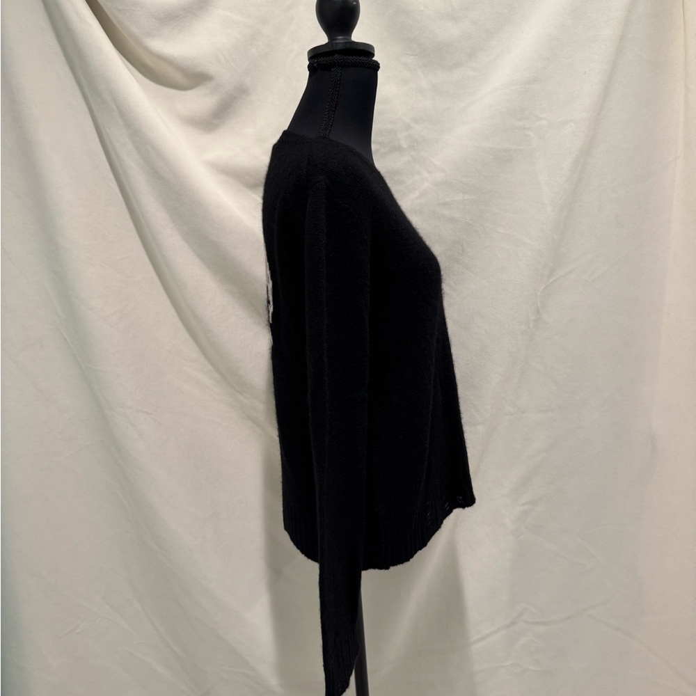 Skull Cashmere Black Sweater with Skull Tan Camouflage Design On Back - Picture 4 of 16
